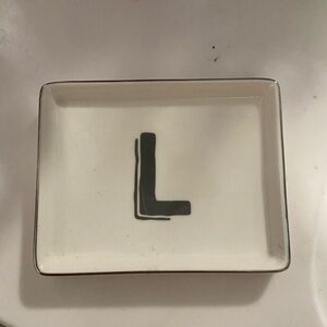 Monogrammed Ceramic Tray - White and Black